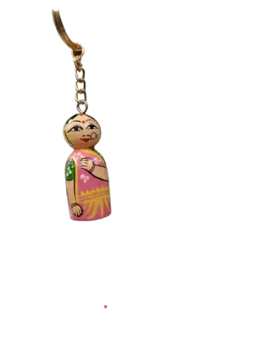 Wooden Lady Keyring